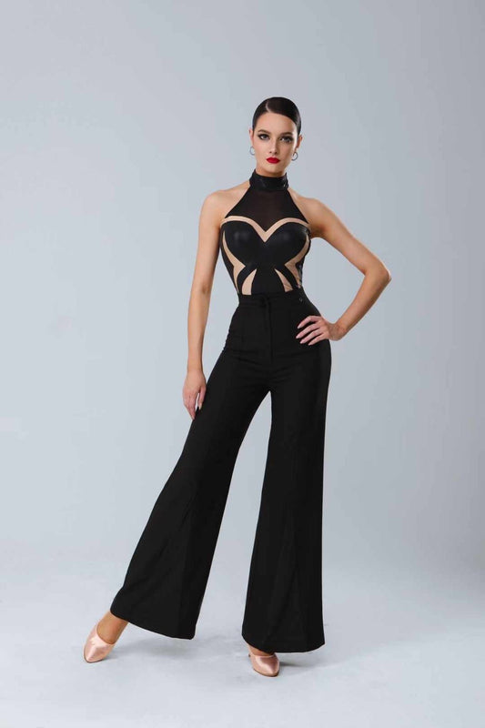 Modern Halter Bodysuit and Loose-Fit Pants Set