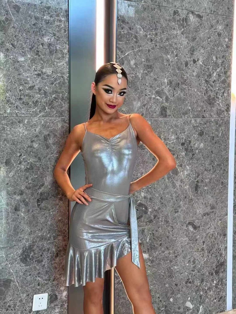 Simple yet Elegant Spaghetti Strap Top in Shimmering Silver