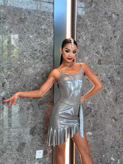 Simple yet Elegant Spaghetti Strap Top in Shimmering Silver