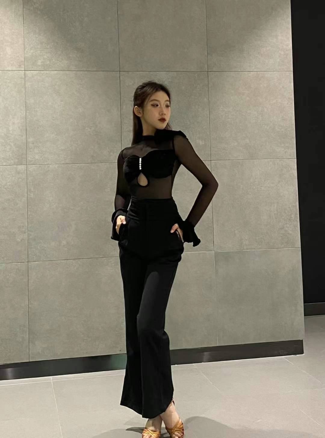 Chic Long Sleeve Mesh Set