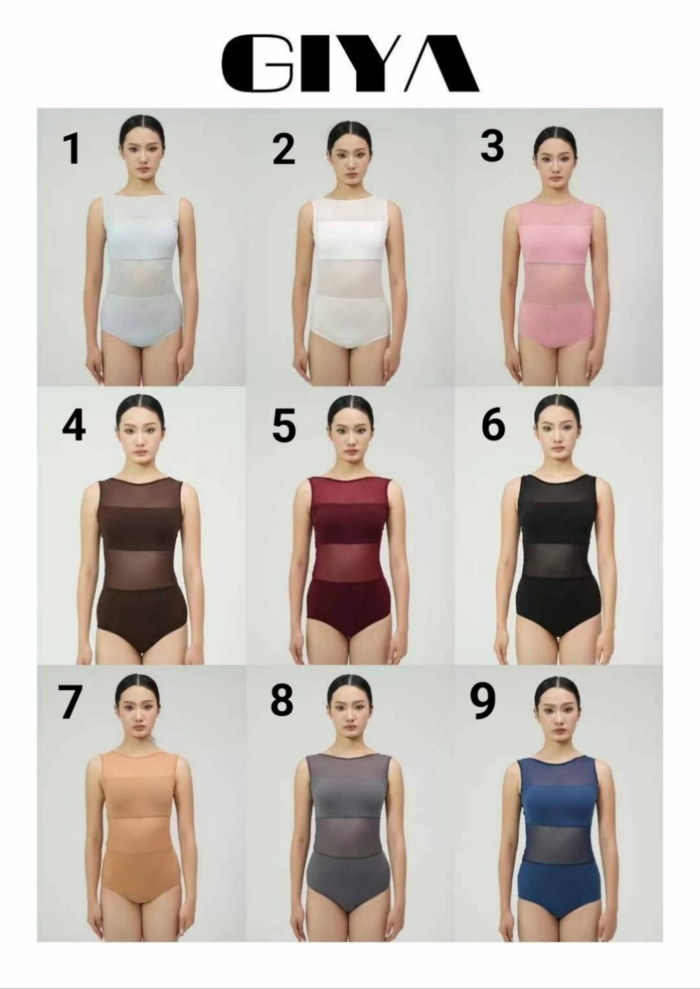 Premium Mesh Dance Bodysuit with Built-in Bra Pads and Bottoms