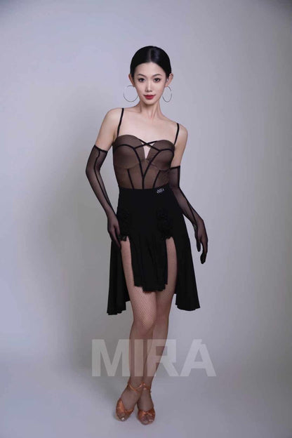 Luxury Spaghetti Strap Dance Wear with Asymmetrical Skirt