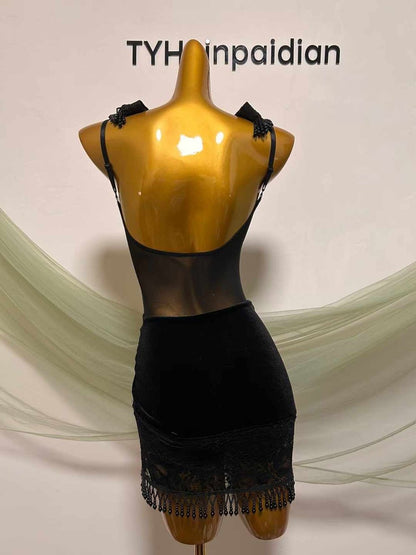 Velvet Slip Dress Set with Accessories