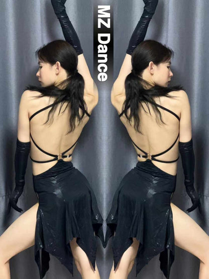 Sexy Backless Asymmetrical Split Dress