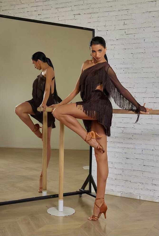 One-Sleeve Fringe Bodysuit with Open Back