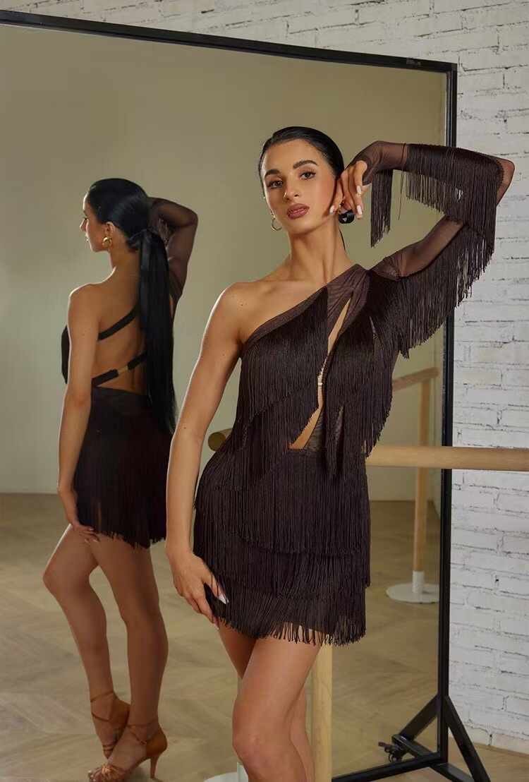 One-Sleeve Fringe Bodysuit with Open Back