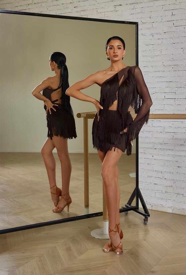 One-Sleeve Fringe Bodysuit with Open Back