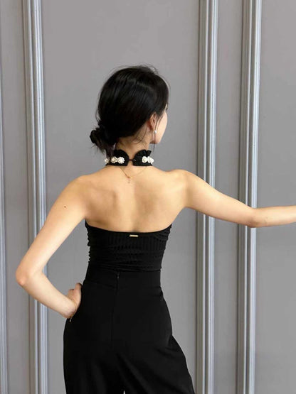 Pearl Halter in Hepburn Black
