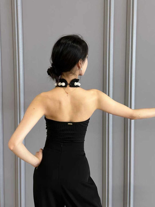 Pearl Halter in Hepburn Black